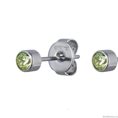 Пусеты Fiore Luna, Cubic zirconia Apple Green, SWE0128 AG S Пусеты Fiore Luna, Cubic zirconia Apple Green, SWE0128 AG S